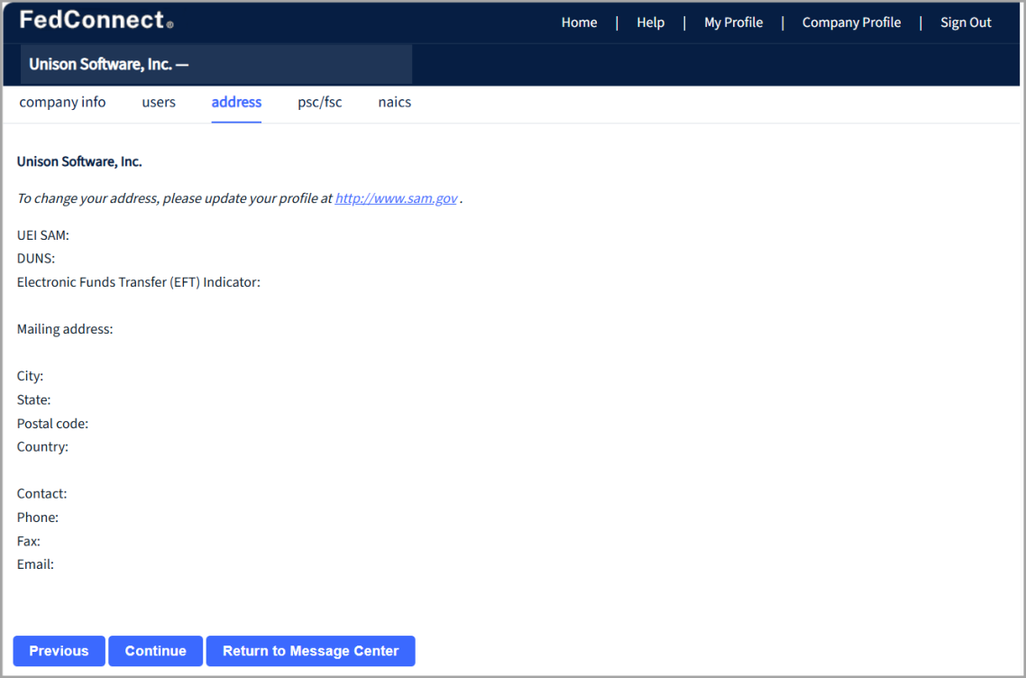 Address Page